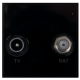 Black Diplexed TV & Sat Socket Euro Module Insert